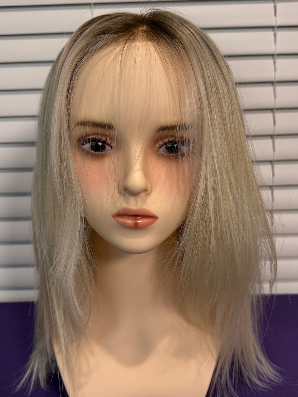 Blonde Layered Synthetic Wig with Soft Bangs - Women Hair